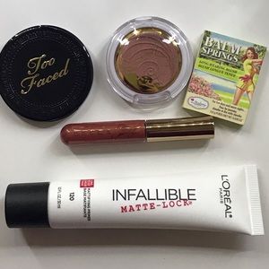 Primer, Highlighter, Lip Gloss& Blush Minis Bundle